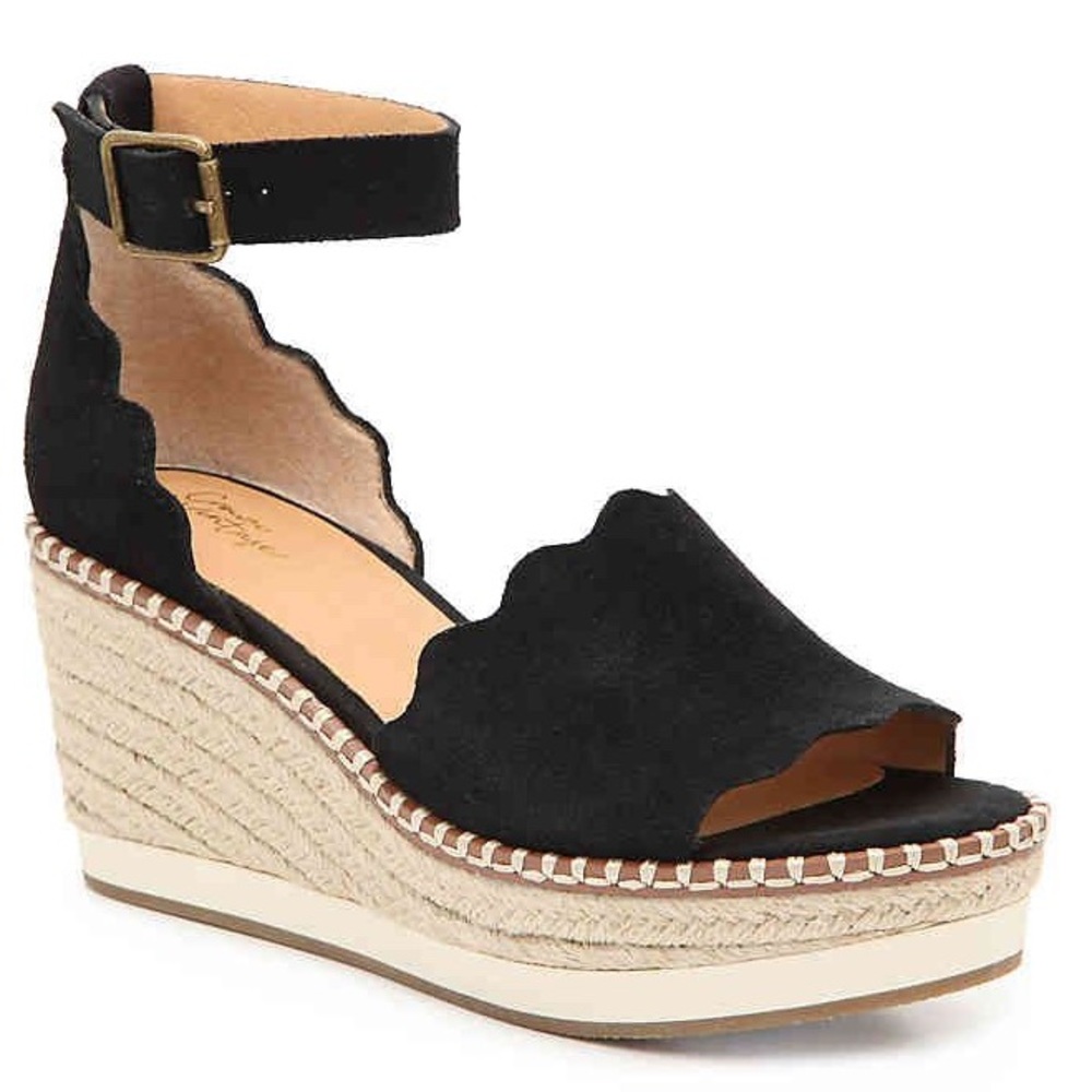 Black Espadrille Wedge